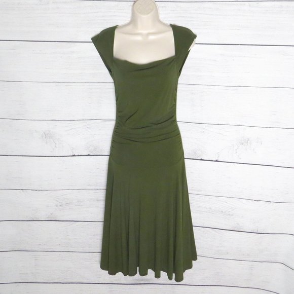Romy Dresses & Skirts - Romy Ruched Olive Dress